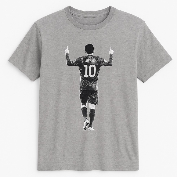 Messi Heather Gray Short Sleeve T-Shirt - Picture 1 of 3